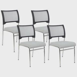 Beliani - SEDALIA - Set van 4 stoelen - Grijs - Polyester Beliani - SEDALIA - Set van 4 stoelen - Grijs - Polyester