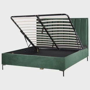 Beliani-SEZANNE -Bed met opbergruimte-Donkergroen-180 x 200 cm-Fluweel
