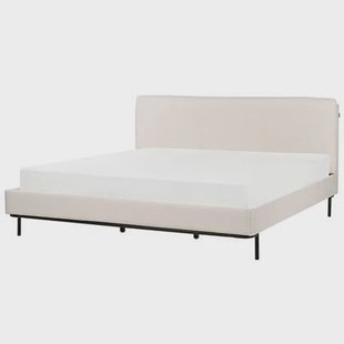 Beliani-CORIO-Tweepersoonsbed-Lichtbeige-180 x 200 cm-Polyester