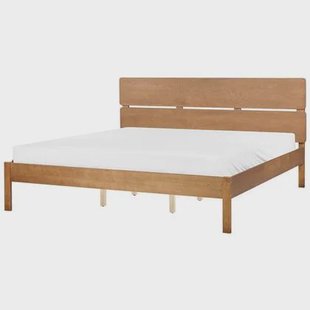 Beliani - BOISSET - Bed - Donkerbruin - 180 x 200 cm - Rubberhout