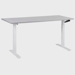 Beliani-DESTINES-Verstelbaar bureau-Lichtgrijs-160 x 72 cm-Spaanplaat