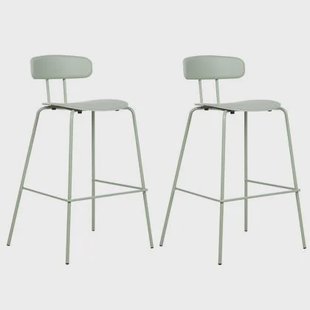 Beliani-SIBLEY-Barkruk set van 2-Lichtgroen-Synthetisch materiaal