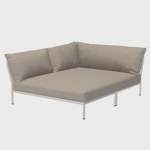 Houe Level2 Cozy Corner loungebank links frame wit stof Ash