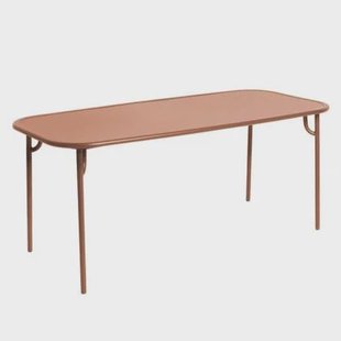 Week-end tuintafel 180x85 met dicht blad terracotta