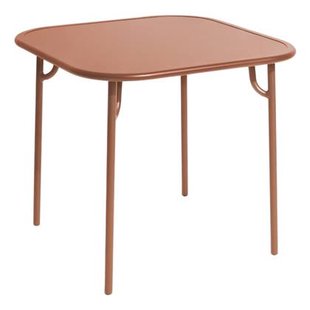 Week-end tuintafel 85x85 met dicht blad terracotta