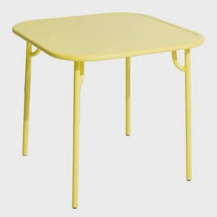 Week-end tuintafel 85x85 met dicht blad geel