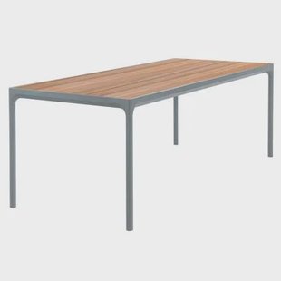 Four tuintafel 210x90 bamboe, donkergrijs onderstel