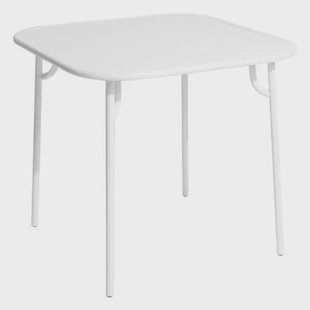 Week-end tuintafel 85x85 met dicht blad wit