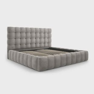 Cosmopolitan Design Bali Bedframe met Opbergruimte - 200 x 200 cm - Lichtgrijs