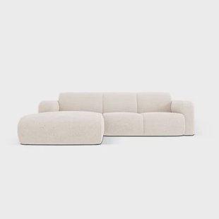 Windsor & Co Lola Hoekbank met Chaise Longue Links - Chenille - Lichtbeige