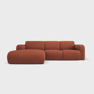 Windsor & Co Lola Hoekbank met Chaise Longue Links - Chenille - Oranje
