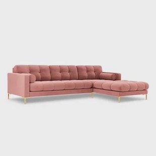 Cosmopolitan Design Bali Hoekbank met Chaise Longue Rechts - Roze / Goud
