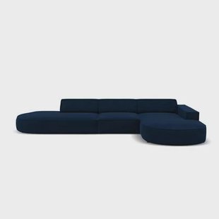 Micadoni Jodie Hoekbank Rechts Afgerond - Links Open 5-zits - Fluweel - Donkerblauw Micadoni Jodie Hoekbank Rechts Afgerond - Links Open 5-zits - Fluweel - Donkerblauw