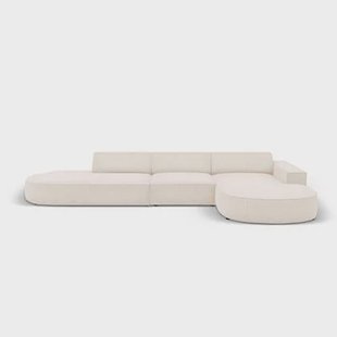 Micadoni Jodie Hoekbank Rechts Afgerond - Links Open 5-zits - Chenille - Crème