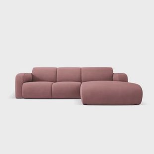 Windsor & Co Lola Hoekbank met Chaise Longue Rechts - Chenille - Roze