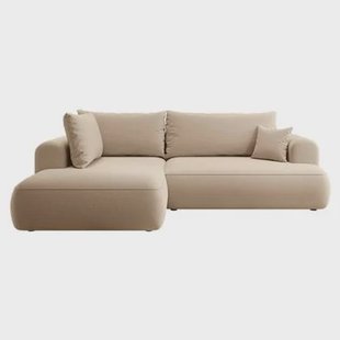 NADUVI Collection Philipa Hoekbank Big Links met Slaapfunctie - Velvet - Beige