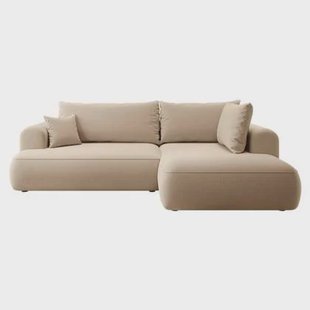 NADUVI Collection Philipa Hoekbank Big Rechts met Slaapfunctie - Velvet - Beige