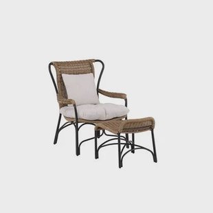 Rebellenclub Trab Tuin Loungstoel met Voetensteun - Zwart