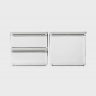 Brabantia Tasty+ Voorraadbussen - Stapelbaar - 1,5 + 1,5 + 3,5 l