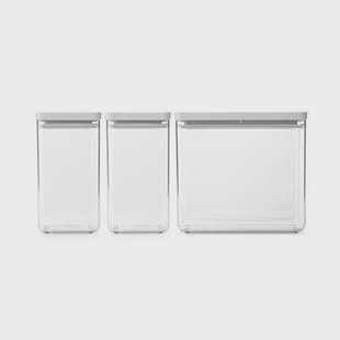 Brabantia Tasty+ Voorraadbussen - Stapelbaar - 1,6 + 1,6 + 3,5 l