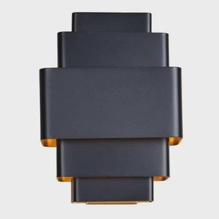 Artdelight Wandlamp Layers Zwart - Goud Up & Down 27.5 x 20cm excl. 3