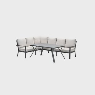 Sergio lounge-diningset - 3-delig - links - carbon black - desert sand