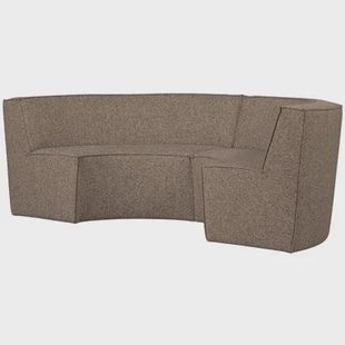 WOOOD Europa 4-Zits Eetbank - Polyester - Bruin - 133x133x87