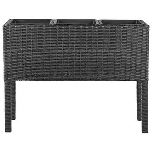 Beliani - CARAGANA - Hoge plantenbak - Zwart - PE rotan Beliani - CARAGANA - Hoge plantenbak - Zwart - PE rotan