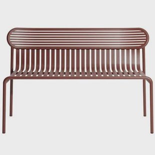 Petite Friture Week-end tuinbank met rugleuning Brown Red