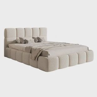 NADUVI Collection Chloe Bedframe 140 x 200 cm - Bouclé - Lichtbeige