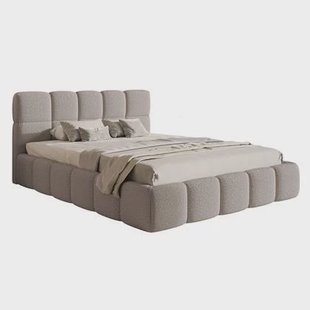 NADUVI Collection Chloe Bedframe 140 x 200 cm - met Opbergvak - Bouclé - Taupe