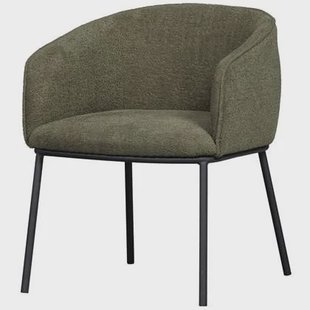 WOOOD Leon Eetkamerstoel - Bouclé - Forest Green - 77x61x63 WOOOD Leon Eetkamerstoel - Bouclé - Forest Green - 77x61x63