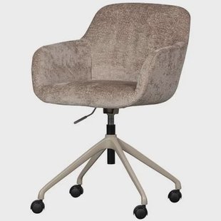 WOOOD Morros Bureaustoel - Polyester - Taupe - 88x57x60