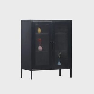 Metalen vitrine lockerkast Finn zwart