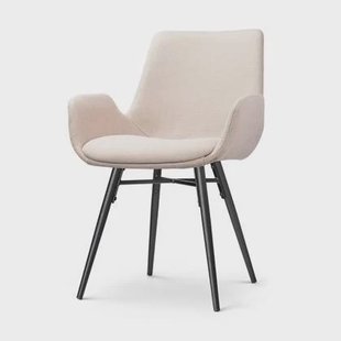 Nolon Nena-Eef Eetkamerstoel Beige - Zwarte Houten Poten