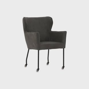 Goossens Eetkamerstoel Leogang - Leder met armleuning