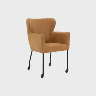 Goossens Eetkamerstoel Leogang - Leder met armleuning