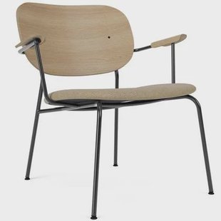 Audo Copenhagen Co fauteuil zitting Bouclé Beige 02 naturel eiken