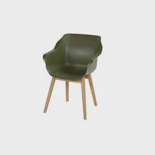 Hartman Sophie Studio dining armstoel - Moss Green - Teak poot