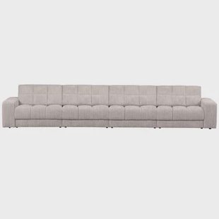 WOOOD Second Date 4-zits Bank - Grove Ribstof - Naturel