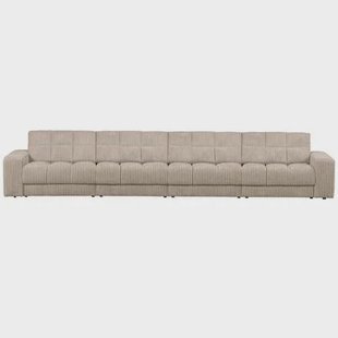 WOOOD Second Date 4-zits Bank - Grove Ribstof - Travertin