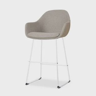 Nolon Nino-Mae Barkruk Warm Grijs - Armleuning - Wit - 65 cm