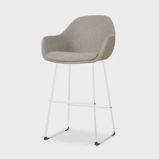 Nolon Nino-Mae Barkruk Warm Grijs - met Armleuning - Wit - 75 cm Nolon Nino-Mae Barkruk Warm Grijs - met Armleuning - Wit - 75 cm