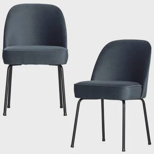 WOOOD Vogue Eetkamerstoelen - Fluweel - Teal - Set van 2