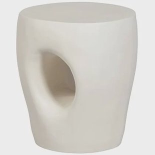 WOOOD Mica Bijzettafel - Polymeer - Naturel - 47x40x40