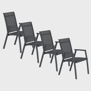 Santana dining tuinstoel donker grijs - 4 stuks