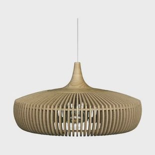 Umage Clava Dine Wood houten hanglamp naturel - met koordset wit - Ø