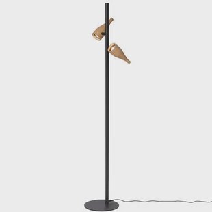 Timber Lounge Single vloerlamp LED zwart essen