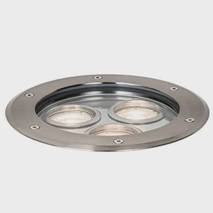 QAZQA Moderne grondspot staal 3-lichts IP65 - Tribus