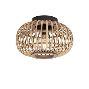 QAZQA Oosterse plafondlamp zwart met bamboe - Amira